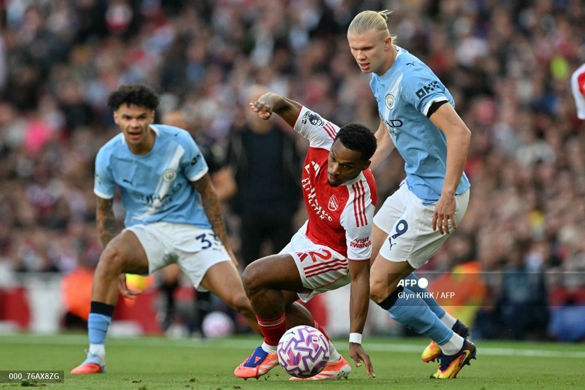 Manchester City, Liga Inggris, Arsenal, Arsenal vs Man City, Erling Haaland, skor Arsenal Vs Man City, Tijjani Reijnders, babak pertama arsenal vs man city, susunan pemain arsenal vs man city, Hasil HT Arsenal Vs Man City 0-1: Haaland Cetak Gol, Assist dari Reijnders