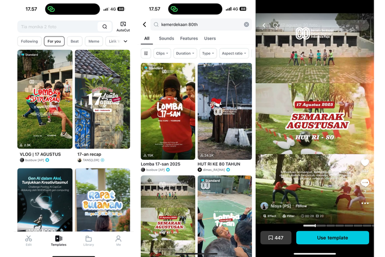 kemerdekaan, CapCut, HUT RI ke-80, cara buat video tema kemerdekaan, Cara Buat Video Tema HUT ke-80 RI pakai Template CapCut, Mudah dan Praktis