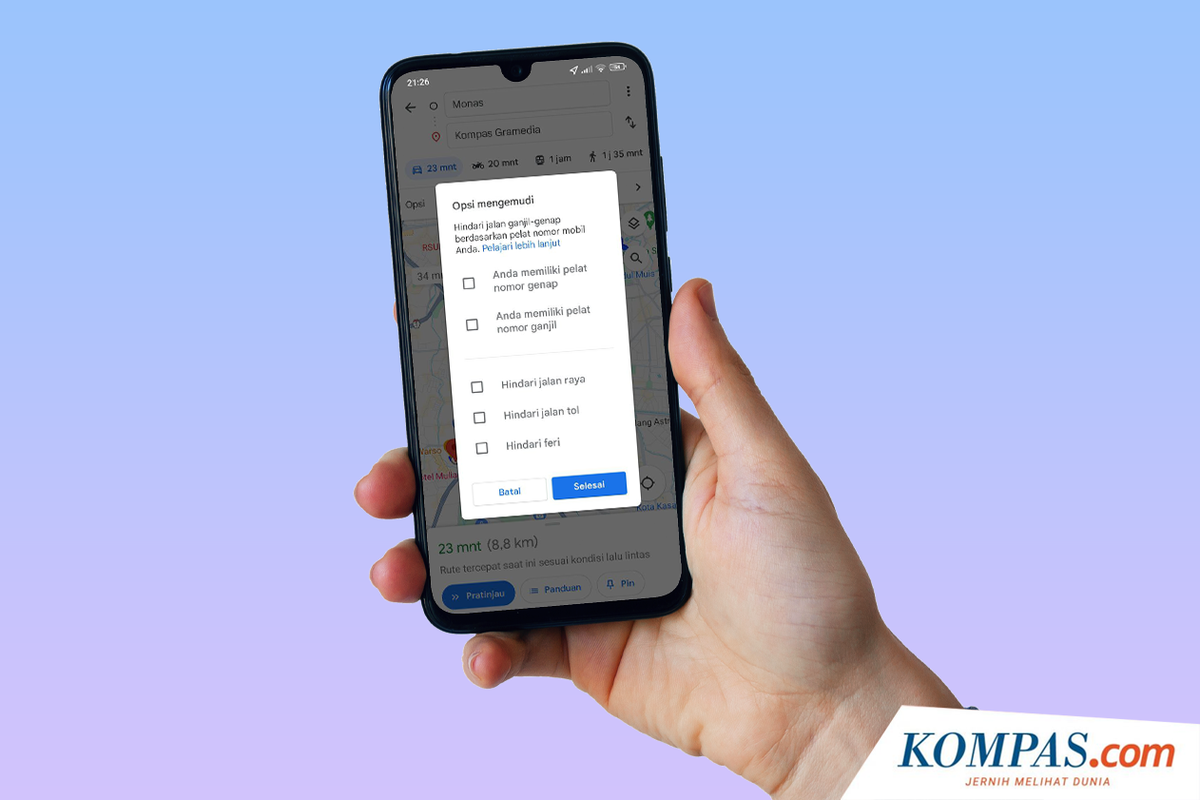 Google Maps, ganjil genap, Cara Mudah Cek Jalur Ganjil Genap Jakarta Pakai Google Maps