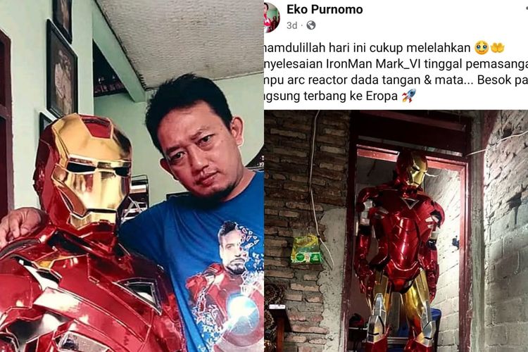 Iron Man, Tulungagung, Eko Purnomo, Ahmad Sahroni, eko purnomo seniman pembuat robot iron man, kostum Iron Man, patung Iron Man ahmad sahroni, Kostum Iron Man Buatan Eko Purnomo Viral, Dikira Hasil Jarahan Patung Ahmad Sahroni, Kostum Spons Disangka Patung Impor, Dari Hujatan hingga Banjir Pesanan, Dibanjiri Komentar Pedas Netizen, Jauh dari Lokasi Penjarahan