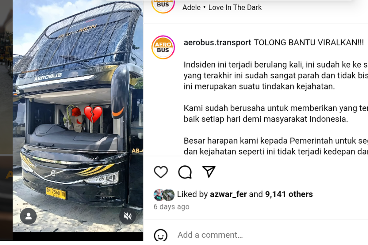 Bus AKAP, PO Aerobus, pelemparan batu, kaca bus, bus AKAP, jalur sumatera, Kaca Bus Dilempar Batu, Kerugian PO Aerobus Tembus Puluhan Juta
