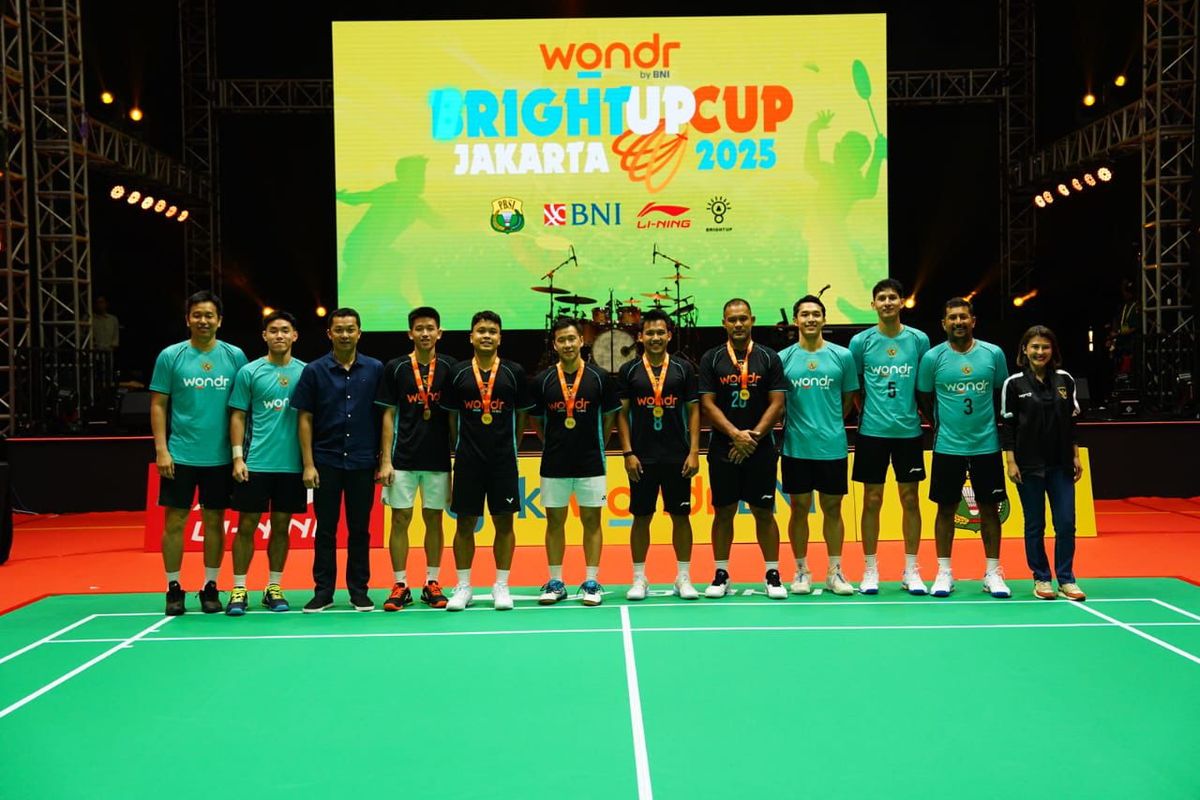 Anthony Sinisuka Ginting, Andritany Ardhiyasa, Witan Sulaeman, Jonatan Christie, Kelly Purwanto, Daniel Wenas, Hendra Setiawan, Marcus Fernaldi Gideon, kelly purwanto, PP PBSI, Pesan Marcus Gideon ke Juara Australian Open 2025 Usai Tandem di BrightUp Cup 2025