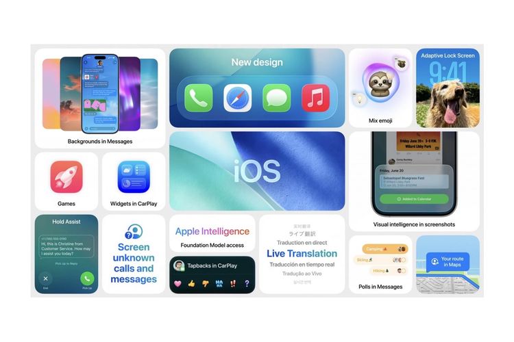Apple, iPhone, iOS 18, WWDC, Liquid Glass, Apple Intelligence, iOS 26, visionOS, Apple Vision Pro, apple, fitur baru, IOS 18, Apple Rilis iOS 26 dengan Desain, Liquid Glass terinspirasi dari Apple Vision, Fitur Apple Intelligence, Pembaruan besar di aplikasi bawaan, Ketersediaan iOS 26