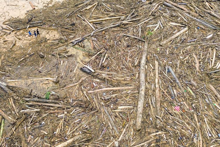 Kota Padang, banjir sumbar, banjir padang, kayu gelondongan, update banjir sumbar, banjir sumatera, update banjir padang, pantai di padang dipenuhi kayi gelondongan, BERITA FOTO: Wajah Pantai di Padang Usai Banjir Menerjang, Dipenuhi Kayu Gelondongan