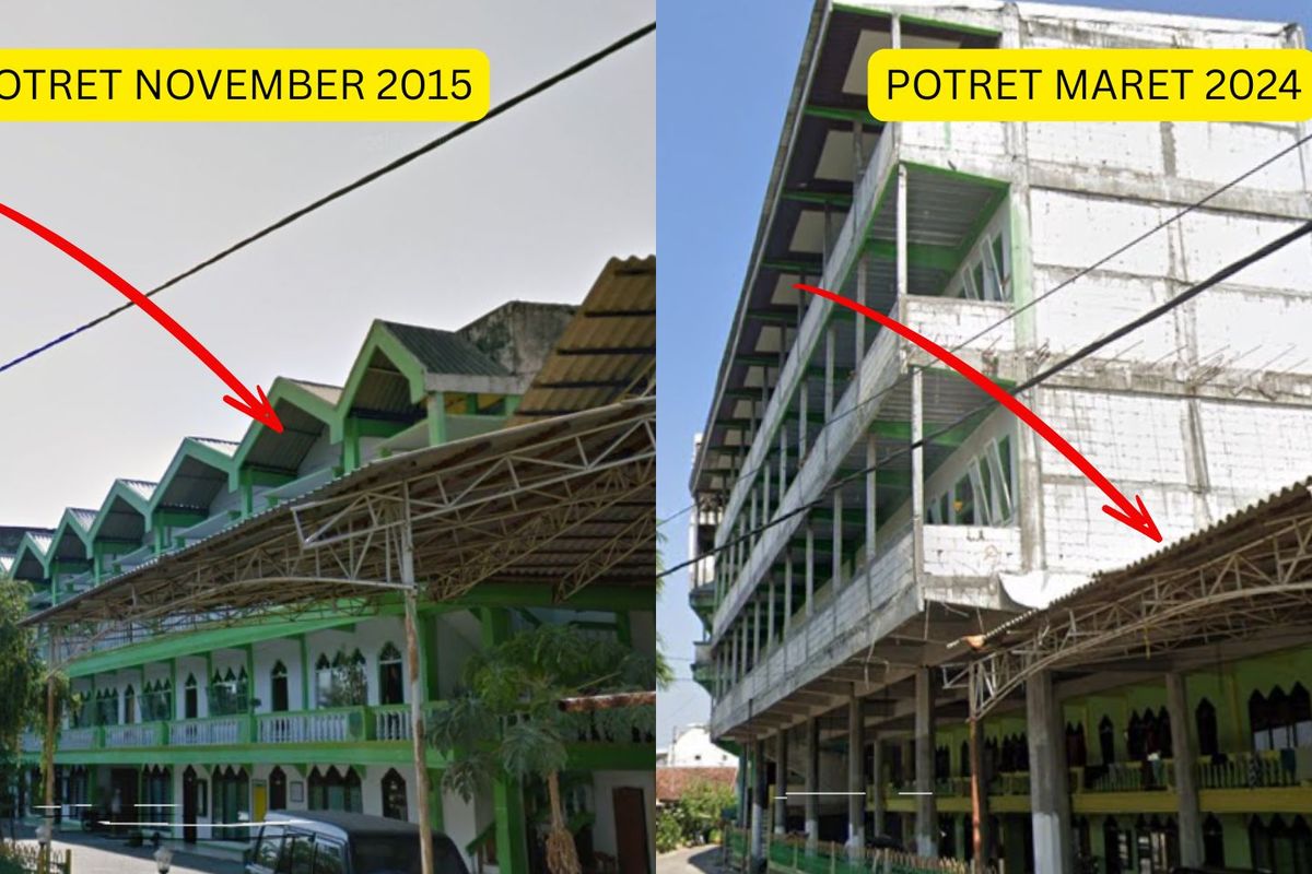 Musala Ponpes Al Khoziny, ponpes al khonizy, ponpes al khonizy ambruk, ponpes al khonizy sidoarjo, Jejak Pembangunan Ponpes Al Khoziny Sebelum Ambruk, dari Halaman Kosong Jadi Gedung 4 Lantai, Potret Perkembangan Pembangunan Ponpes dari Google Earth, Bangunan Nomor 4 yang Ambruk, Dugaan Penyebab Ponpes Al Khoziny Ambruk, Data Korban Ponpes Al Khoziny hingga Sabtu