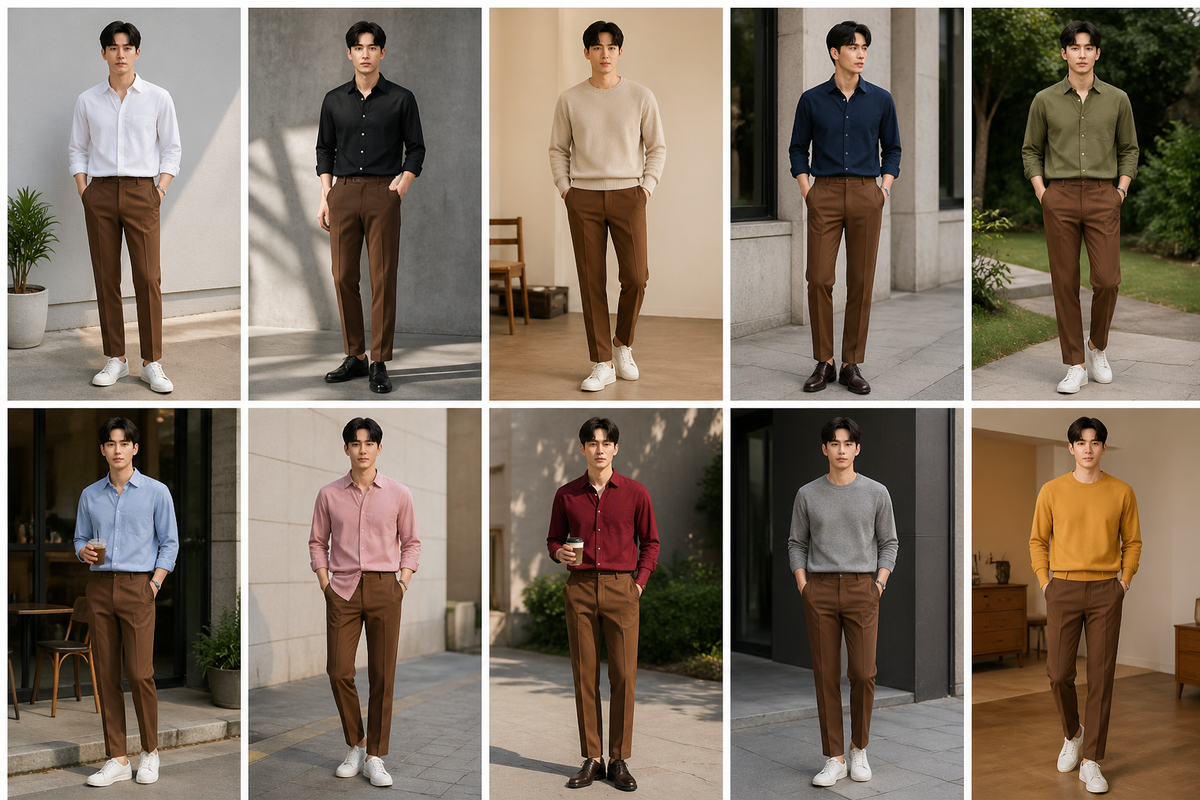 celana coklat, Celana Coklat Cocok dengan Baju Warna Apa? Ini 10 Kombinasi Terbaiknya, Celana Coklat Cocok dengan Baju Warna Apa?, Warna Baju yang Cocok dengan Celana Coklat, Tips Mix and Match Celana Coklat, Kesalahan yang Harus Dihindari, Inspirasi Outfit dengan Celana Coklat, FAQ Seputar Celana Coklat, Kesimpulan