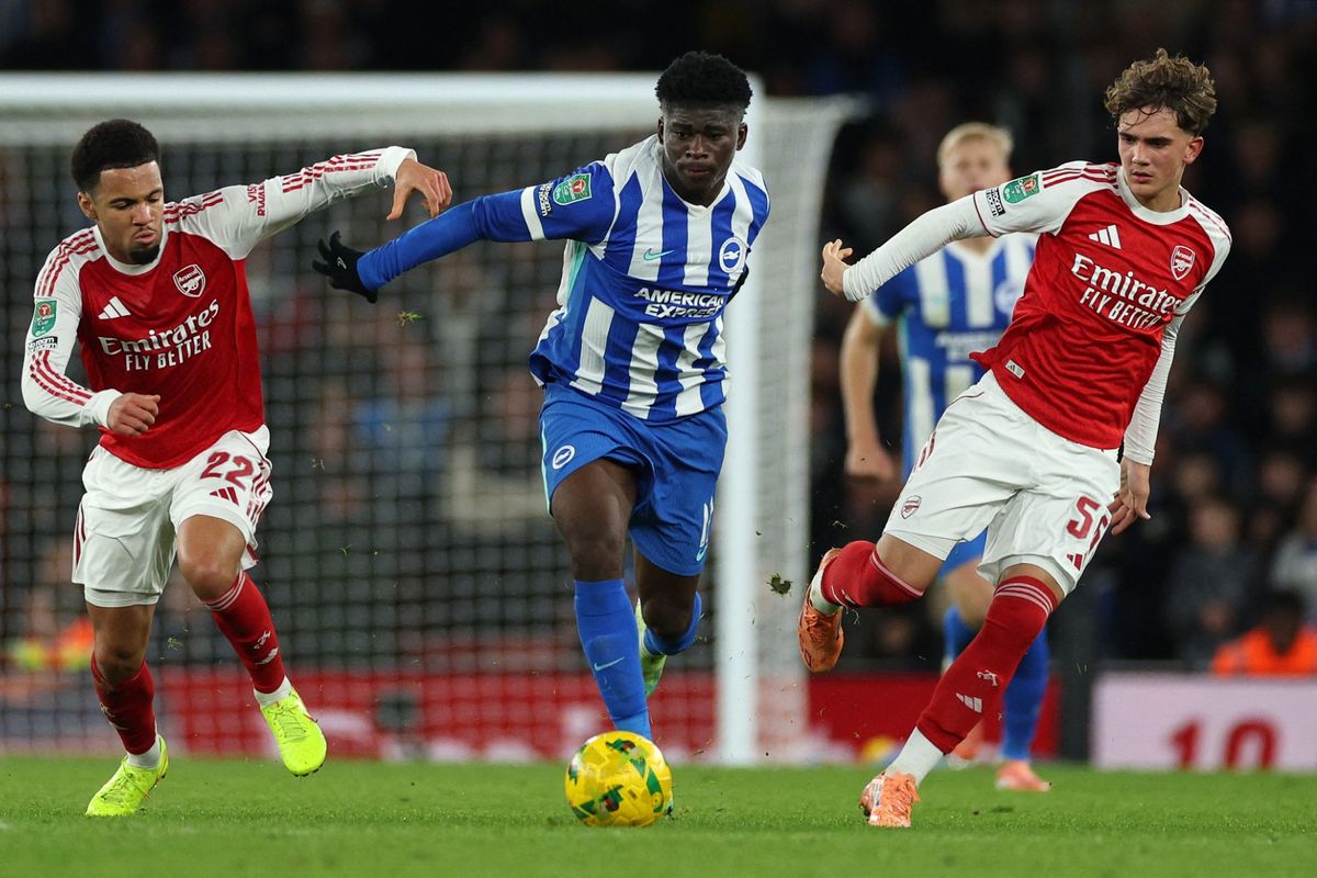 Carlos Baleba, Manchester United, Sandro Tonali, Liga Inggris, Brighton and Hove Albion, Baleba Jadi Opsi Manchester United bila Sandro Tonali Terlalu Mahal