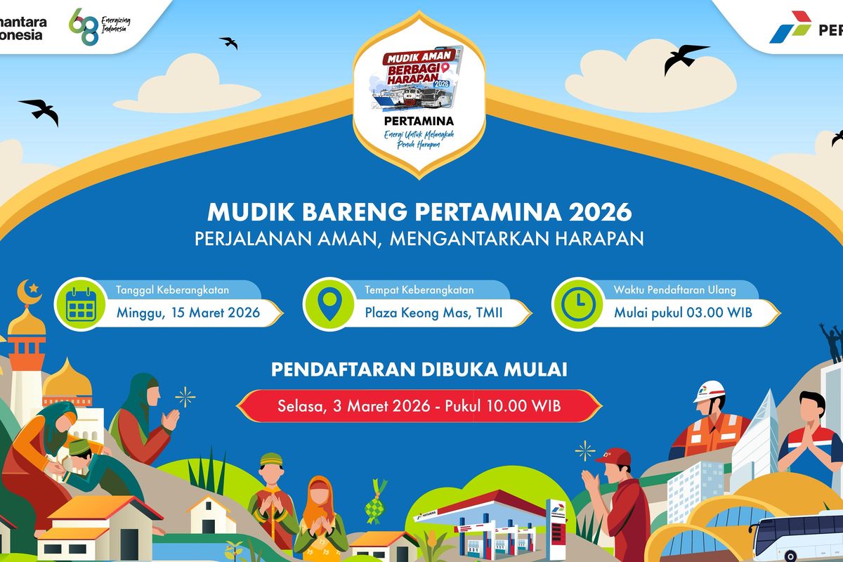 Mudik Bareng Pertamina 2026, Mudik Bareng Pertamina 2026 Dibuka Hari Ini 3 Maret, Cek Syarat Daftarnya