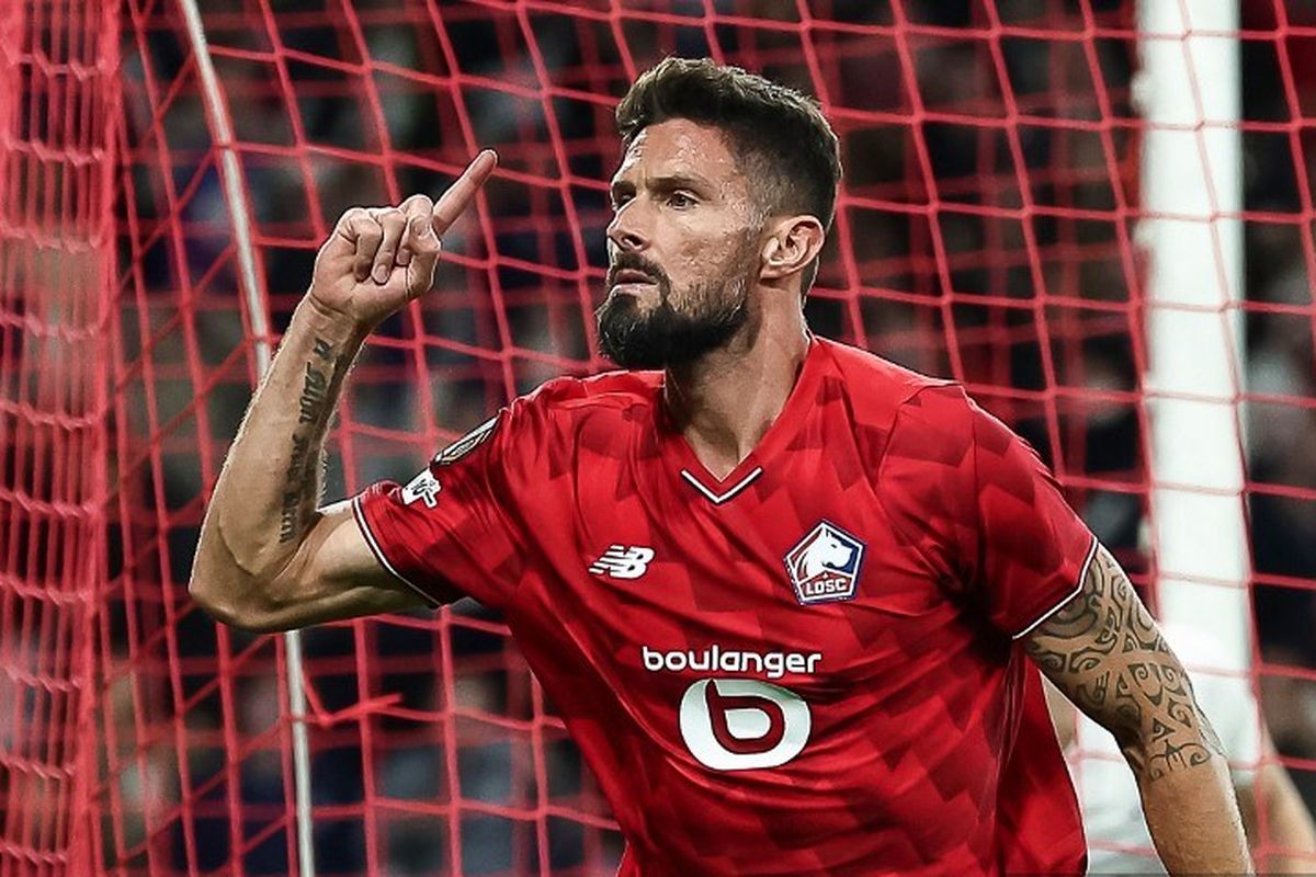 Liga Europa, Olivier Giroud, Liga Perancis, calvin verdonk, Lille vs SK Brann, Olivier Giroud Cetak Rekor di Laga Liga Europa Bersama Calvin Verdonk