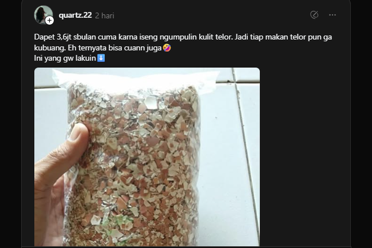 Waluyo, cangkang telur, viral, marketplace, Shopee, Tanpa Modal, Pria Ini Bisa Raup Rp 3,6 Juta Per Bulan dari Jual Cangkang Telur, Dari “Emang-eman” Jadi Ide Bisnis, Dari Limbah Jadi Cuan, Bisnis Tak Selalu Mulus, Tanpa Modal, Untung Maksimal