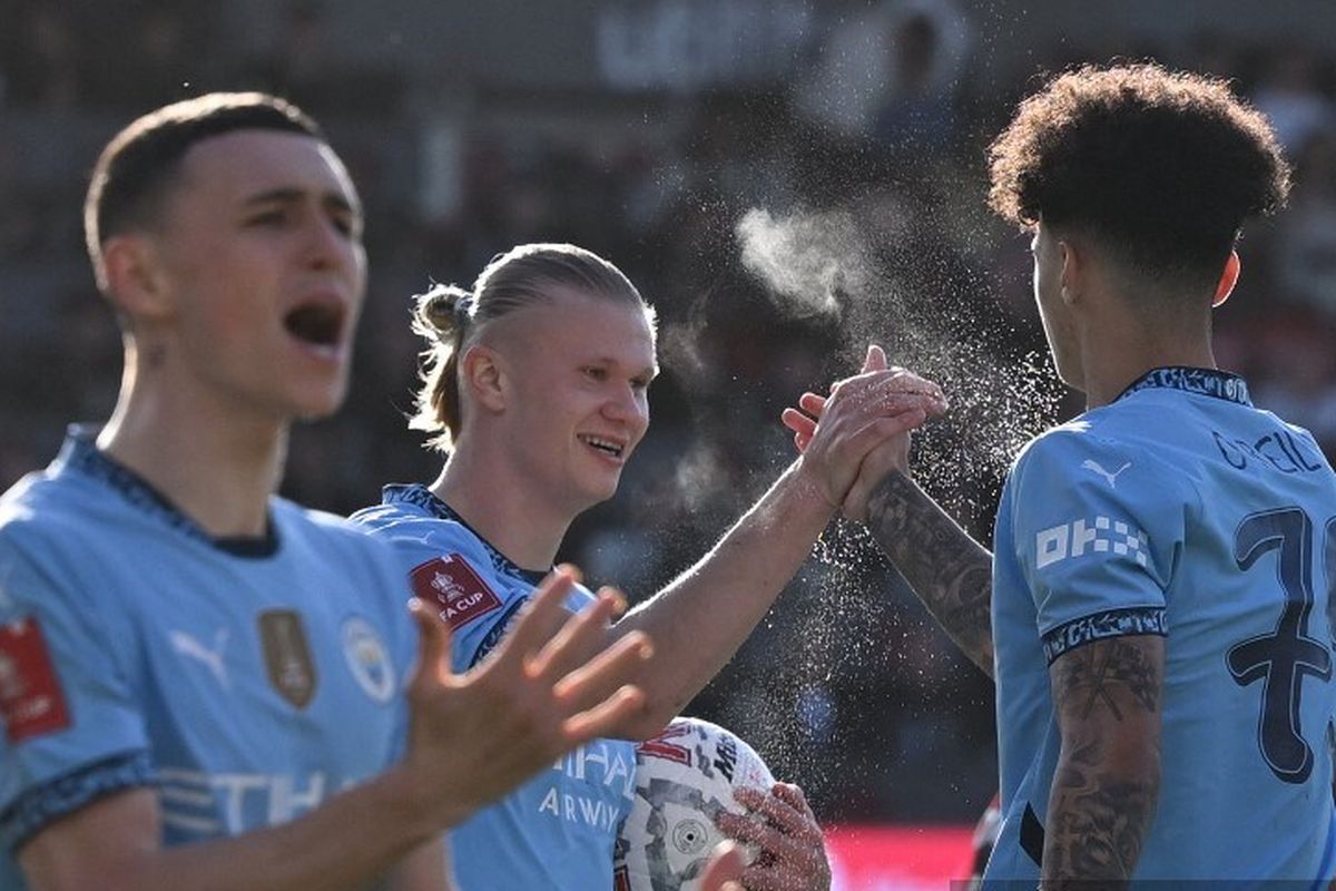 Pep Guardiola, Piala FA, Manchester City, Bournemouth, Erling Haaland, bournemouth vs man city, Manchester City vs Bournemouth, manchester city, Kata Guardiola Usai Erling Haaland Cedera di Laga Piala FA dan Jalan Pakai Kruk