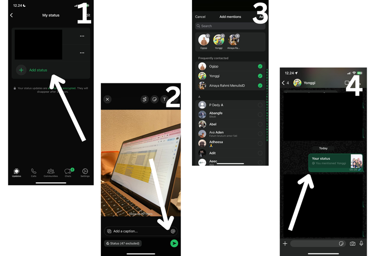 whatsapp, cara mention story WA, Cara repost story WA, Begini Cara Tag Teman di Status WhatsApp, Mudah