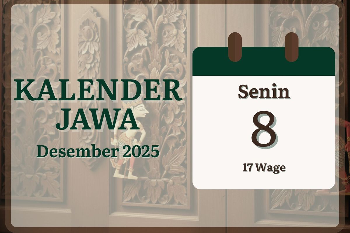 Weton, Kalender Jawa, Senin Wage, kalender jawa, kalender jawa hari ini, senin wage, Kalender Jawa 8 Desember 2025, Cek Pasaran dan Arti Weton Hari Ini