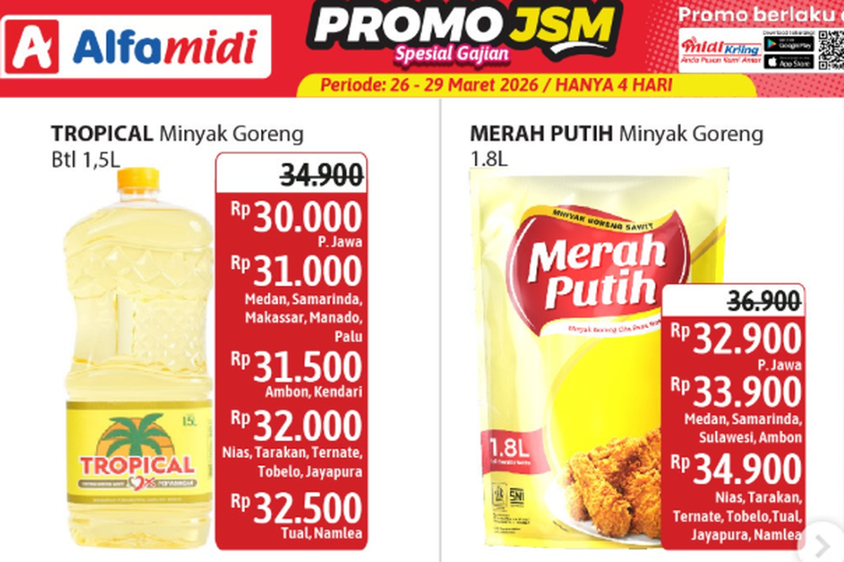 Promo JSM Alfamidi Hari Ini 5 April 2026, Harga Spesial Stok Minyak Goreng dan Beras Mulai Rp 29.900