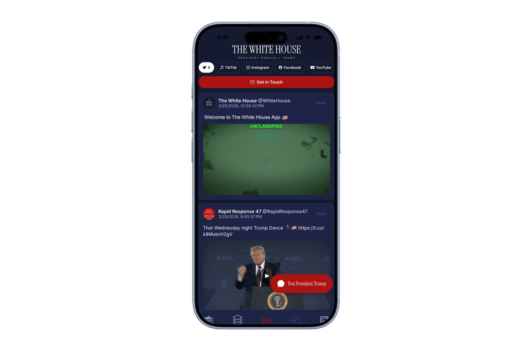 Aplikasi, The White House, Gedung Putih, Donald Trump, Trump Rilis Aplikasi 