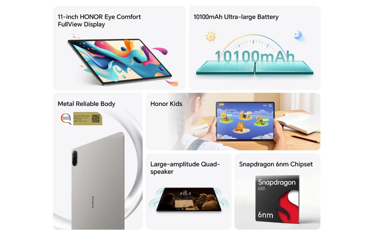 Honor, tablet, Honor Pad X8b, Honor Pad X8b Resmi, Tablet Murah dengan Baterai 10.100 MAh