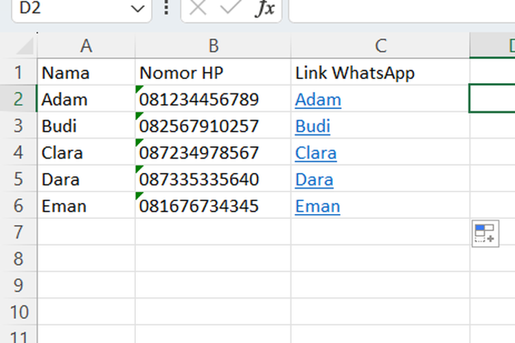 WhatsApp, microsoft excel, Cara membuat link WA di Excel, bagaimana cara membuat data link WhatsApp di Excel, Cara membuat data link WhatsApp di Excel, Cara Membuat Data Link WhatsApp di Microsoft Excel dengan Mudah
