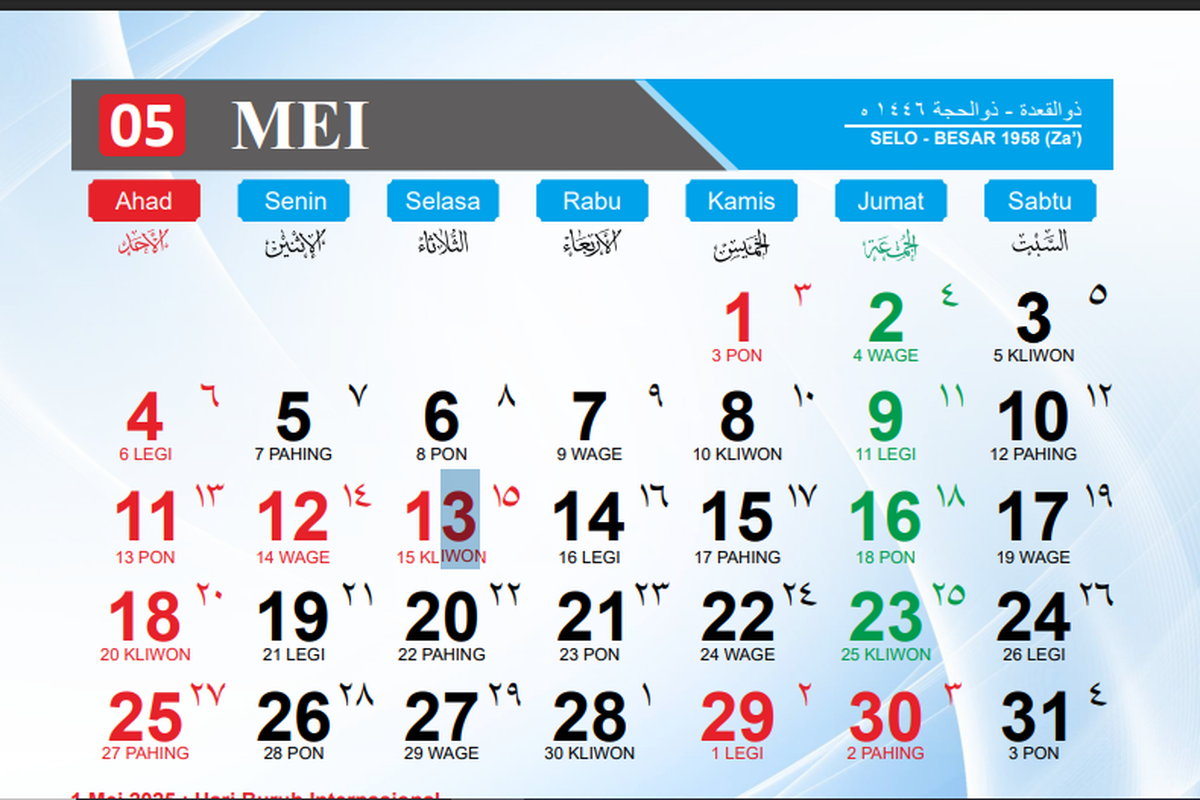 Long weekend Mei 2025, Mei 2025, libur long weekend, long weekend Mei 2025, Jangan Lupa, Bulan Mei Ada Libur Long Weekend Tiap 2 Minggu Sekali