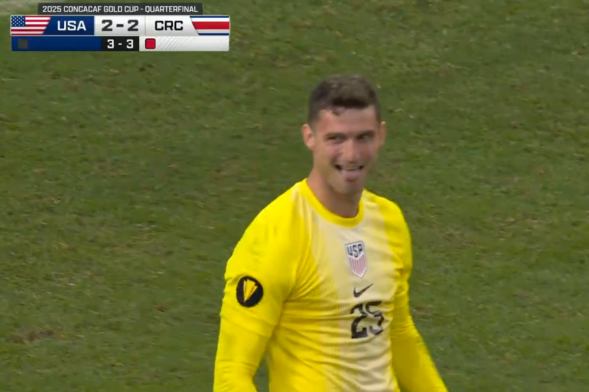 Timnas Amerika Serikat, Piala Emas Concacaf 2025, Amerika Serikat vs Kosta Rika, Amerika Serikat Vs Kosta Rika, Hasil Amerika Serikat Vs Kosta Rika 2-2 (4-3 adu penalt), Aksi Super Kiper USMNT