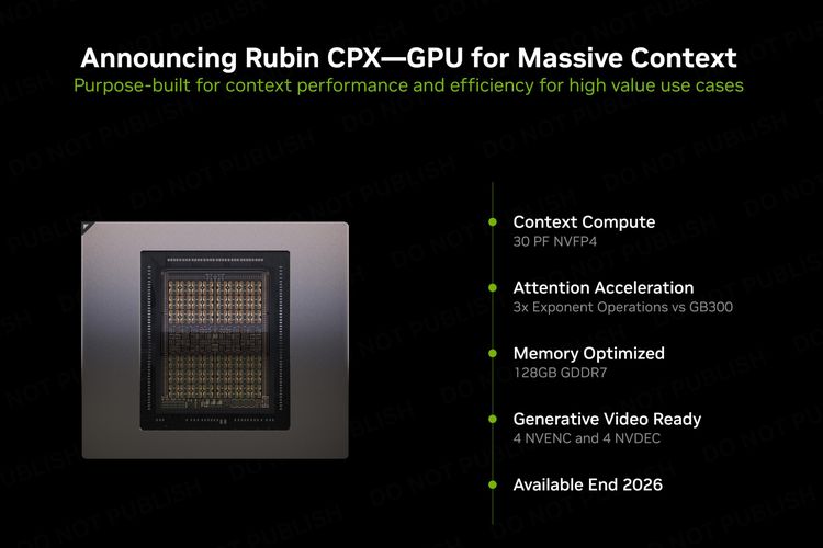 GPU AI, Nvidia, Rubin CPX, NVL144, Nvidia Rilis GPU dengan Memori 128 GB, Bukan Buat Game