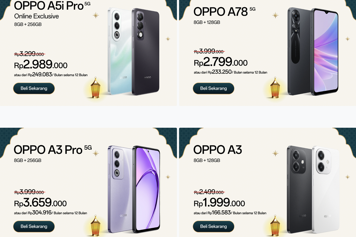 harga HP OPPO terbaru, Harga HP OPPO Hari Ini 25 Februari 2026, Ada Diskon Spesial Ramadhan