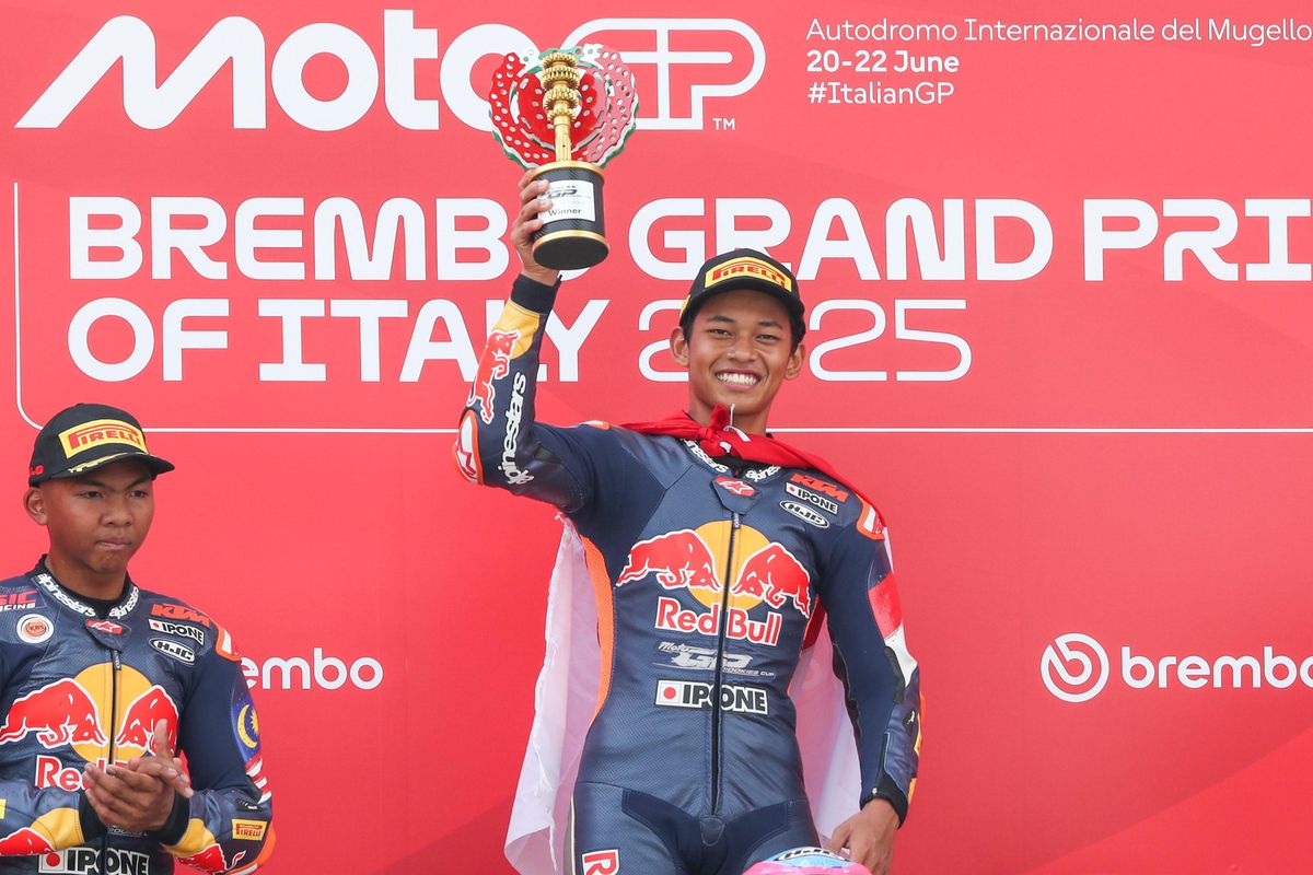 Veda Ega Pratama, Red Bull MotoGP Rookies Cup, Sirkuit Mugello, MS Glow For Men, Veda Menang di Red Bull Rookies Cup, Dapat Rp 100 Juta dari Juragan 99