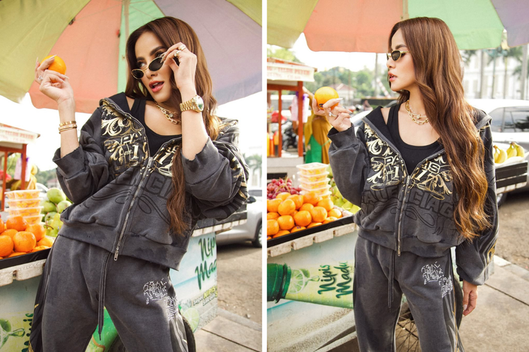 Olla Ramlan, Gaya Olla Ramlan, gaya Olla Ramlan, fashion olla ramlan, busana olla ramlan, gaya busana olla ramlan, gaya olla ramlan, olla ramlan ig, Intip 5 Gaya Olla Ramlan, Modis dan Bold, 1. Padu padan oversized blazer dan celana kargo, 2.  Dibalut jaket bulu, 3. Gaya bling-bling, 4. Tampil glamour dan sporty, 5. Jeans dan blazer