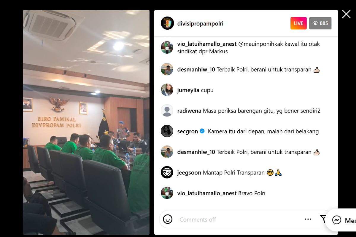 Polri, anggota Brimob, Brimob, ojol, affan kurniawan, Kasus Affan Kurniawan, Kasus Affan Kurniawan, Polri Periksa 7 Anggota Brimob Secara Terbuka