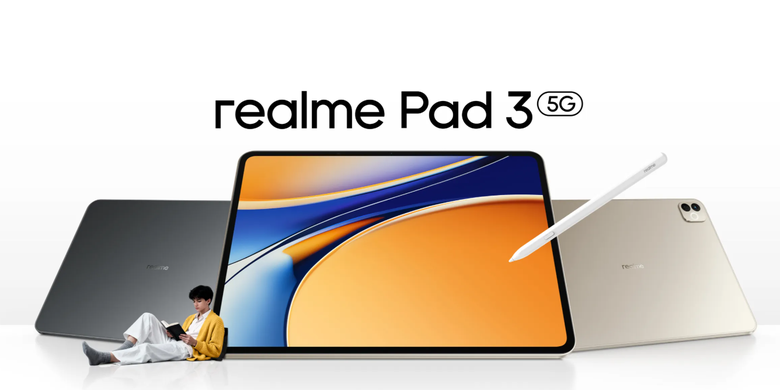 Realme, Dimensity 7300 Max, tablet, Realme Pad, Realme Pad 2, Realme Pad 3, harga Realme Pad 3, Tablet Realme Pad 3 5G Resmi dengan Baterai Jumbo 12.200 MAh