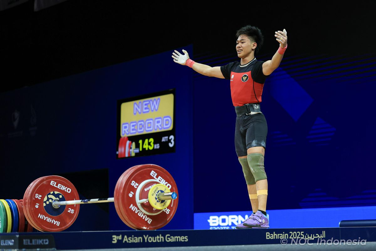 angkat besi, PB PABSI, Asian Youth Games, Asian Youth Games 2025, Angkat Besi Sumbang Emas Kedua Indonesia di Asian Youth Games 2025