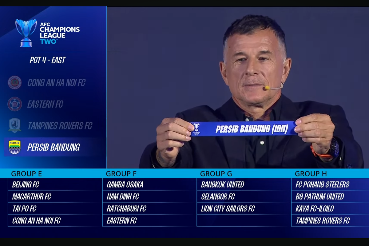 Persib, Persib Bandung, Bangkok United, Pratama Arhan, selangor fc, AFC Champions League Two, Lion City Sailors FC, ACL 2, Bojan Hodak, Hasil Drawing ACL 2: Persib Bandung Segrup dengan Tim Pratama Arhan