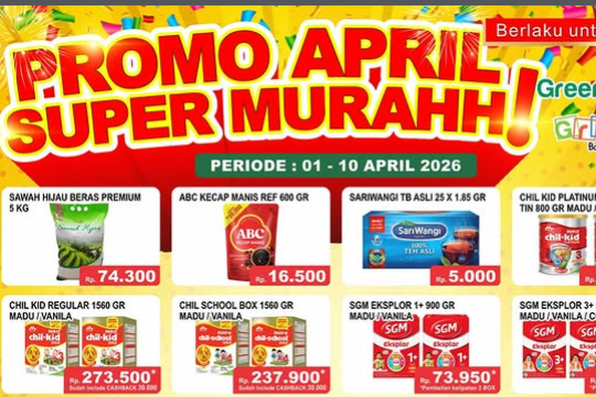 Greensmart, Promo Greensmart Periode 5-10 April 2026, Diskon Super Hemat Beras 5 Kg Mulai Rp 74.300