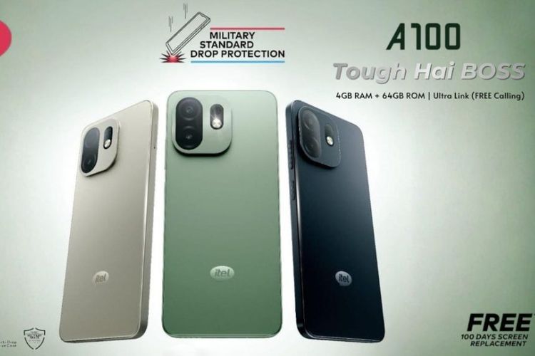 Itel, Itel A100, spesifikasi Itel A100, Smartphone, Itel A100 Meluncur, HP Rp 1 Jutaan dengan Sertifikasi Militer