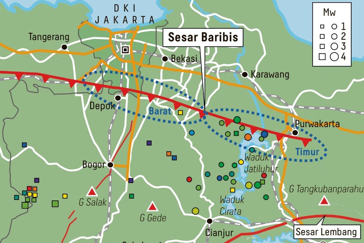 gempa, sesar aktif, sesar Baribis, gempa bekasi, sesar aktif di jawa barat, Di Mana Lokasi Sesar Baribis? Ini Sesar Aktif yang Segmennya Melintasi Jakarta