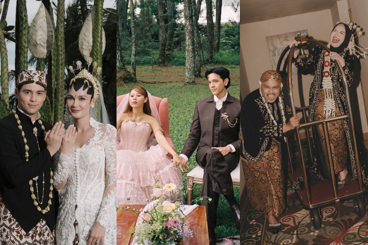 kaleidoskop, Kaleidoskop Gaya Pernikahan Seleb 2025, dari Vintage hingga Adat Minang, Salma Salsabil dan Dimansyah Laitupa - adat Jawa, Shenina Cinnamon dan Angga Yunanda - adat Minang, Mikha Angelo dan Gregoria Mariska - gaya klasik, Brandon Salim dan Dhika Himawan - vintage, Luna Maya dan Maxime Bouttier - Adat Jogja, Amanda Rawles dan Adriel Susanteo - modern, Stephanie Poetri dan Asher Novkov-Bloom - nuansa tradisional modern, Al Ghazali dan Alyssa Daguise - Adat Sunda, Nadin Amizah dan Faishal Tanjung - nuansa dreamy, Arbani Yasiz dan Raisa Ramadhani - nuansa putih, Amanda Manopo dan Kenny Austin - elegan modern, Boiyen dan Rully Anggi Akbar - adat Sunda