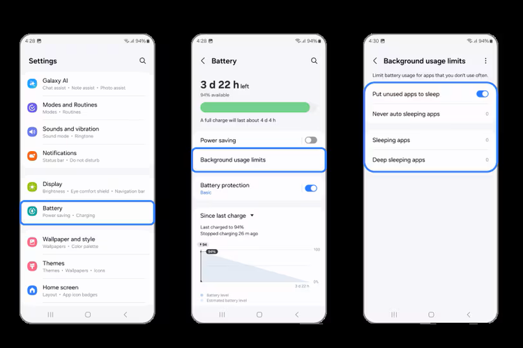 power saving, Samsung, deep sleep, Bluetooth, baterai HP, hemat daya, Maximum power saving, Mode Power Saving Tak Cukup Ampuh, Coba 5 Trik Ini agar Baterai HP Samsung Awet Seharian, 1. Aktifkan mode power saving, 2. Paksa "tidur" aplikasi yang jarang dipakai, 3. Atur setting layar, 4. Nyalakan Bluetooth hanya saat dibutuhkan, 5. Matikan auto-sync