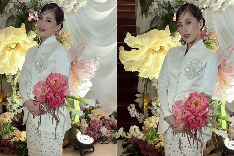 Tsaqib, Gaya Elegan Adhisty Zara dan Tsaqib di Hari Pernikahan, Pakai Baju Pengantin Bernuansa Putih