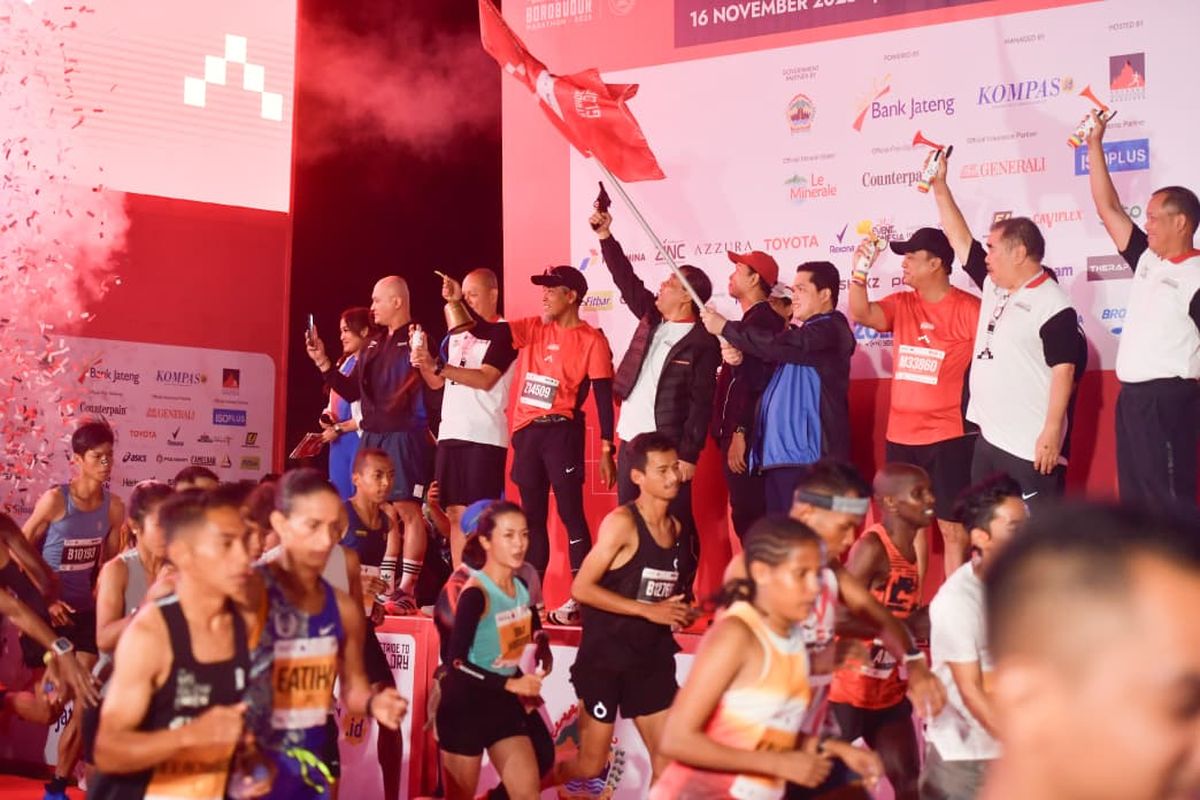 Menpora, Erick Thohir, Borobudur, Kemenpora, maraton, Candi Borobudur, Magelang, Borobudur Marathon, Gubernur Jawa Tengah, Gubernur, Ahmad Luthfi, borobudur marathon 2025, Menpora Erick Thohir Dorong Borobudur Marathon agar Semakin Elite