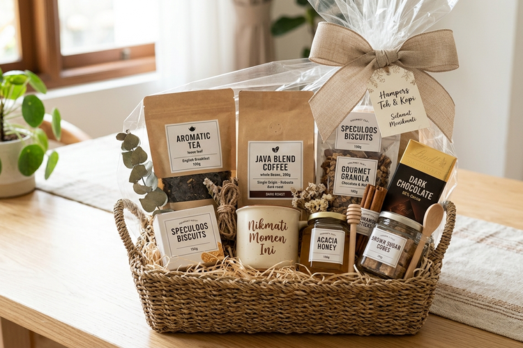 hampers, 10 Rekomendasi Hampers Lebaran Unik, Estetik dan Bermanfaat, 1. Set alat makan kayu, 2. Hampers teh atau kopi, 3. Lilin aromaterapi, 4. Skincare atau body care, 5. Perangkat ibadah, 6. Kue kering, 7. Hampers tanaman hias, 8. Hampers dessert box , 9. Hampers snack lokal UMKM, 10. Hampers DIY