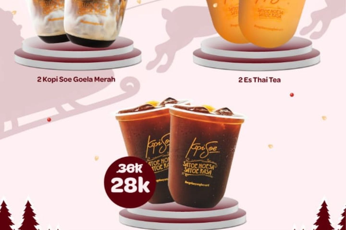 kopi, Promo kopi, promo kopi hari ini, Promo Kopi Hari Ini 3 Januari 2026, Dua Kopi Hitam Hanya Rp 28.000, 1. Kopi Soe, 2. Point Coffee, 3. Kopi Kenangan, 4. Fore Coffee, 5. Lawson, 6. Strada