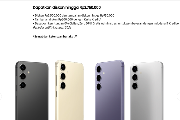 Daftar Harga HP Samsung Hari Ini 31 Desember 2025, Galaxy S24 hanya Rp 10 Jutaan