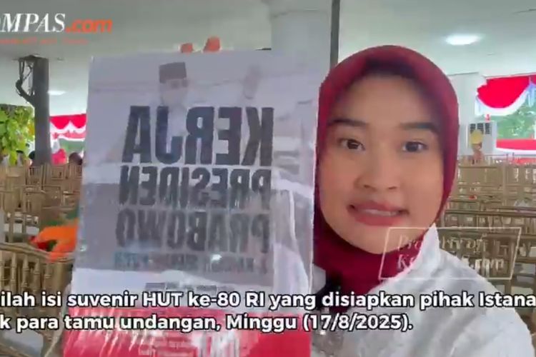 perayaan HUT RI, 17 Agustus 2025, hut ke 80 ri, perayaan HUT ke-80 RI, suvenir hut ke-80 ri, 11 Suvenir Eksklusif dari Istana Merdeka Saat HUT ke-80 RI, Ada Buku Prabowo, 1. Topi “RI-80”, 2. Kaos hitam putih, 3. Tumbler, 4. Pouch kanvas, 5. Kipas batik, 6. Majalah "Peristiwa Sekitar Proklamasi", 7. Handuk kecil, 9. Majalah Kerja Presiden Prabowo, 10. Buku foto “Rekam Jejak Sang Patriot”, 11. Payung