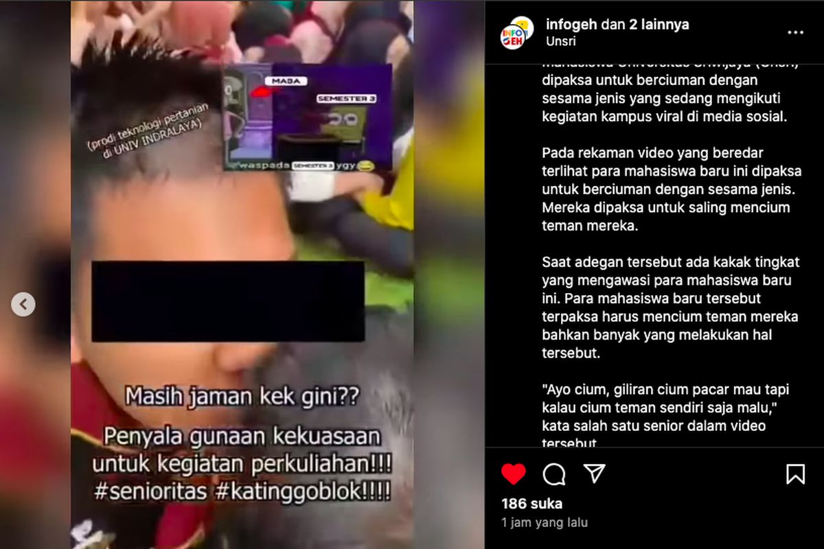 Ogan Ilir, Unsri, unsri indralaya, universitas sriwijaya, aksi cium kening, cium kening unsri, cium kening maba unsri, perpeloncoan mahasiswa baru Unsri, Himateta Unsri dibekukan, Fakultas Pertanian Unsri, PKKMB Unsri, 5 Fakta Viral Cium Kening Mahasiswa Baru Unsri, BEM Buka Hotline Pengaduan, 1. Himateta Unsri Dibekukan Satu Tahun, 2. Satgas PPKPT Lakukan Investigasi, 3. Klarifikasi Unsri: Kegiatan Resmi Sudah Selesai, 4. BEM Unsri Buka Hotline Pengaduan, 5. Pemeriksaan 15-20 Mahasiswa