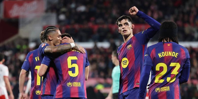 Liga Spanyol, Girona, Barcelona, Thomas Lemar, Fran Beltran, Girona vs Barcelona, Joel Roca, Pau Cubarsi, Hasil Girona Vs Barcelona 2-1: Diwarnai Kartu Merah, Blaugrana Gagal Menang