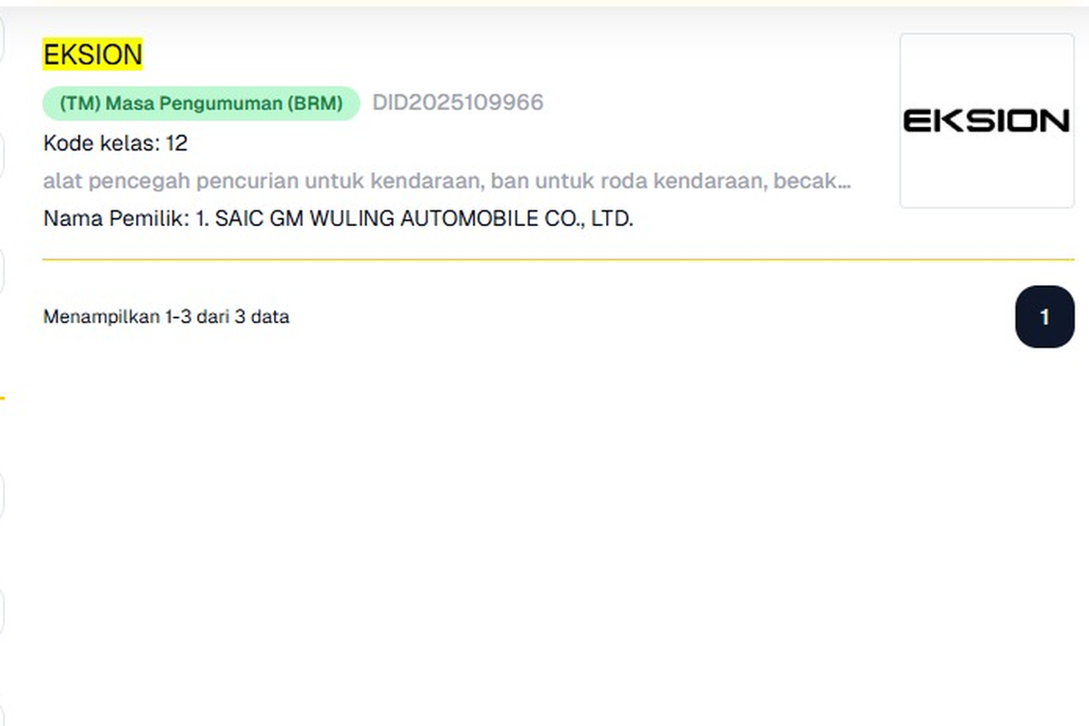 Wuling Motors, SUV PHEV, model baru, nama Eksion, Nama Wuling Eksion Didaftarkan, Meluncur Tahun Depan?