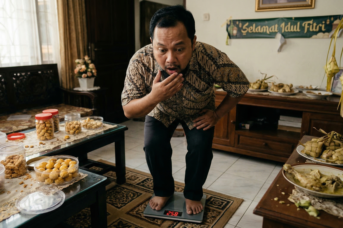 berat badan, makan banyak, makan berlebihan, kenaikan berat badan, Makan Banyak Saat Lebaran Bikin Berat Badan Naik? Ini Kata Ahli Gizi, Berat badan tidak naik hanya dalam satu hari, Kebiasaan sebelum Lebaran lebih berpengaruh, Perubahan pola makan juga berpengaruh, Kembali ke pola makan normal setelah Lebaran, Keseimbangan tetap menjadi kunci