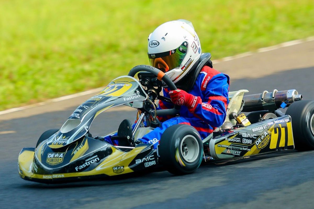 gokart, Morgan Holindo, Pebalap Muda yagn Curi Perhatian di Ajang Gokart Nasional
