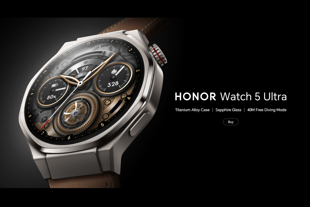 Honor, smartwatch, Honor Watch 5 Ultra, Jam tangan pintar, Spesifikasi Honor Watch 5 Ultra, Smartwatch, SmartWatch, spesifikasi Honor Watch 5 Ultra, harga Honor Watch 5 Ultra, Honor Watch 5 Ultra Rilis dengan AI DeepSeek, Bisa Menyelam 40 Meter