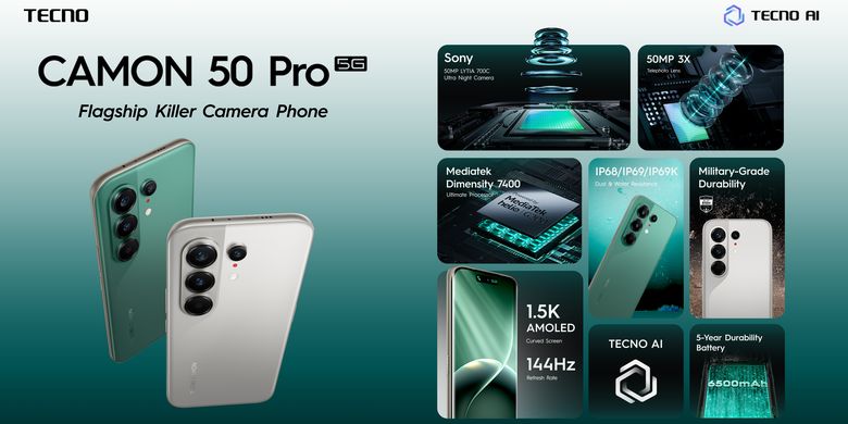 Camon 50 Pro 5G, Tecno, Tecno Camon 50, Tecno Camon 50 Pro 5G, HP Tecno Camon 50 Pro 5G Resmi di Indonesia, Ini Harganya
