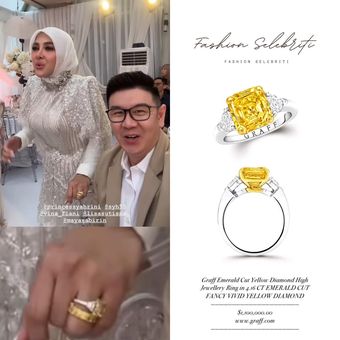 Syahrini, cincin syahrini, yellow diamond, Kilau Yellow Diamond Syahrini Saat Ultah ke-45, Harganya Capai Rp 18 M